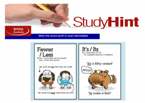 study hint - fewer and less