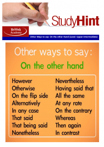 other ways to say - on the other hand